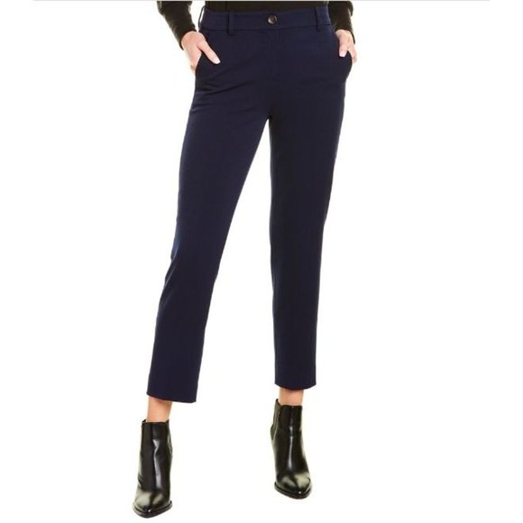 J. Crew NWT Cameron Cropped Stretchy Work Pants Navy Blue Size 10